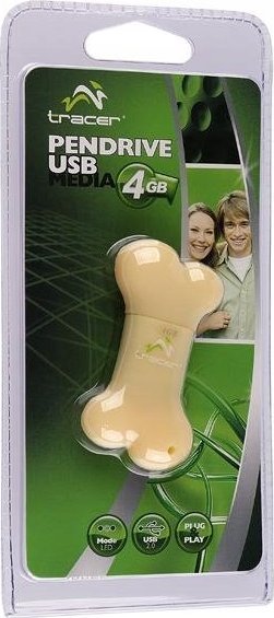 Pendrive Tracer Pendrive 4GB Tracer Kość Kostka USB 2.0 żółty