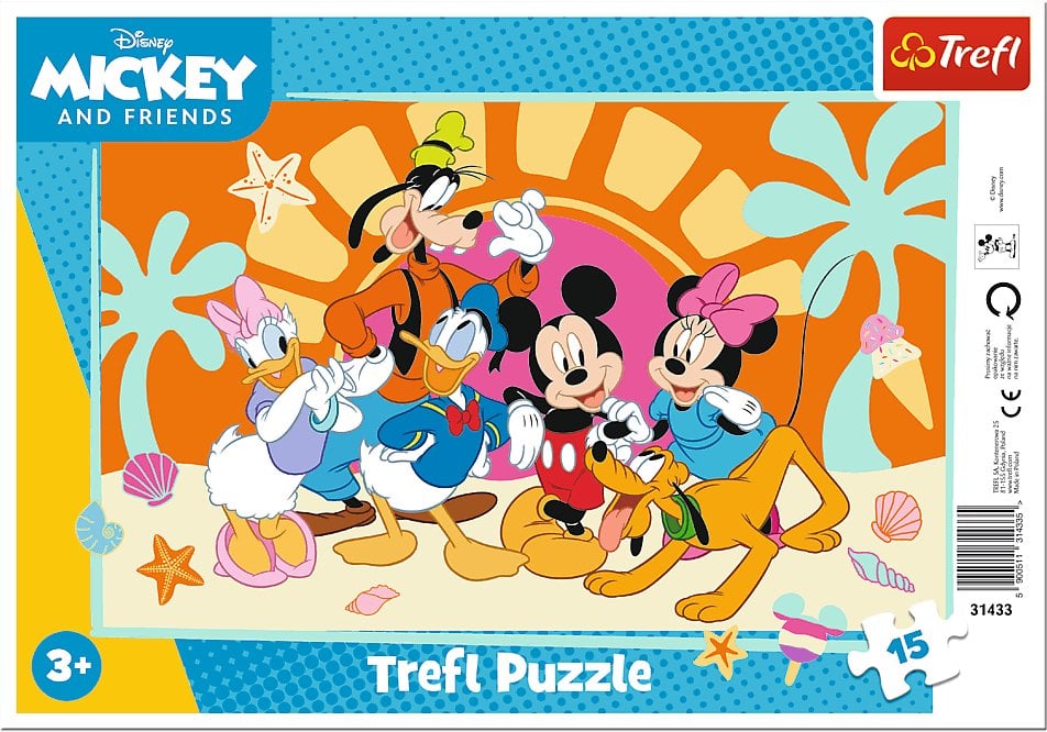 Trefl Puzzle ramkowe Myszka Miki, Ciekawostki Miki 15 elementów (31433)