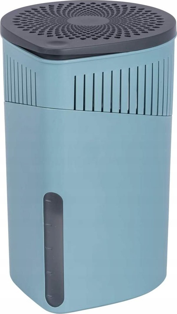 Wenko Pochłaniacz wilgoci, kolor turkusowy, szara pokrywa, wkład z chlorku wapnia, zapobiega powstawaniu pleśni, wymiary 15x23x15 cm