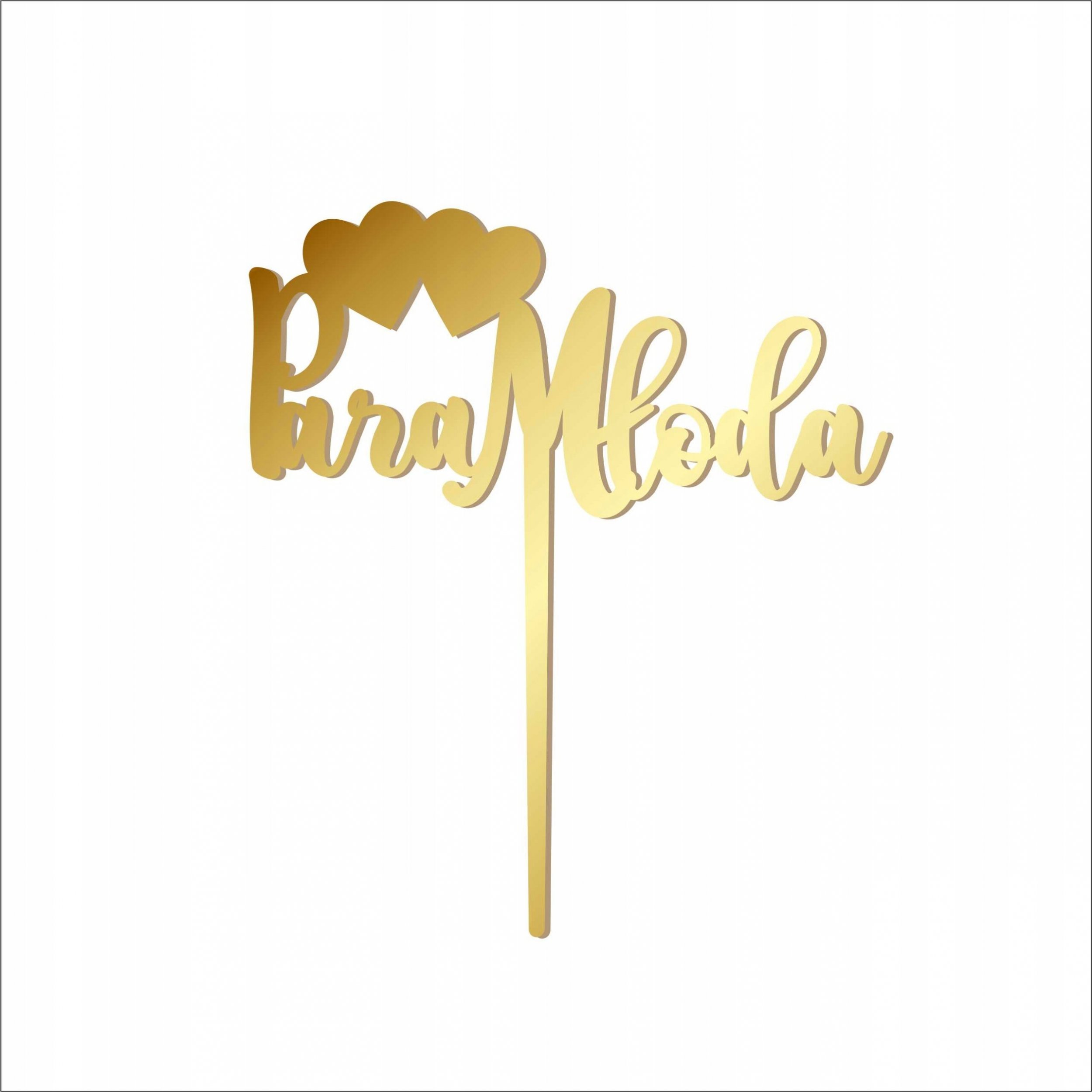 details Topper ślub wesele złoty kolor napis Młoda Para