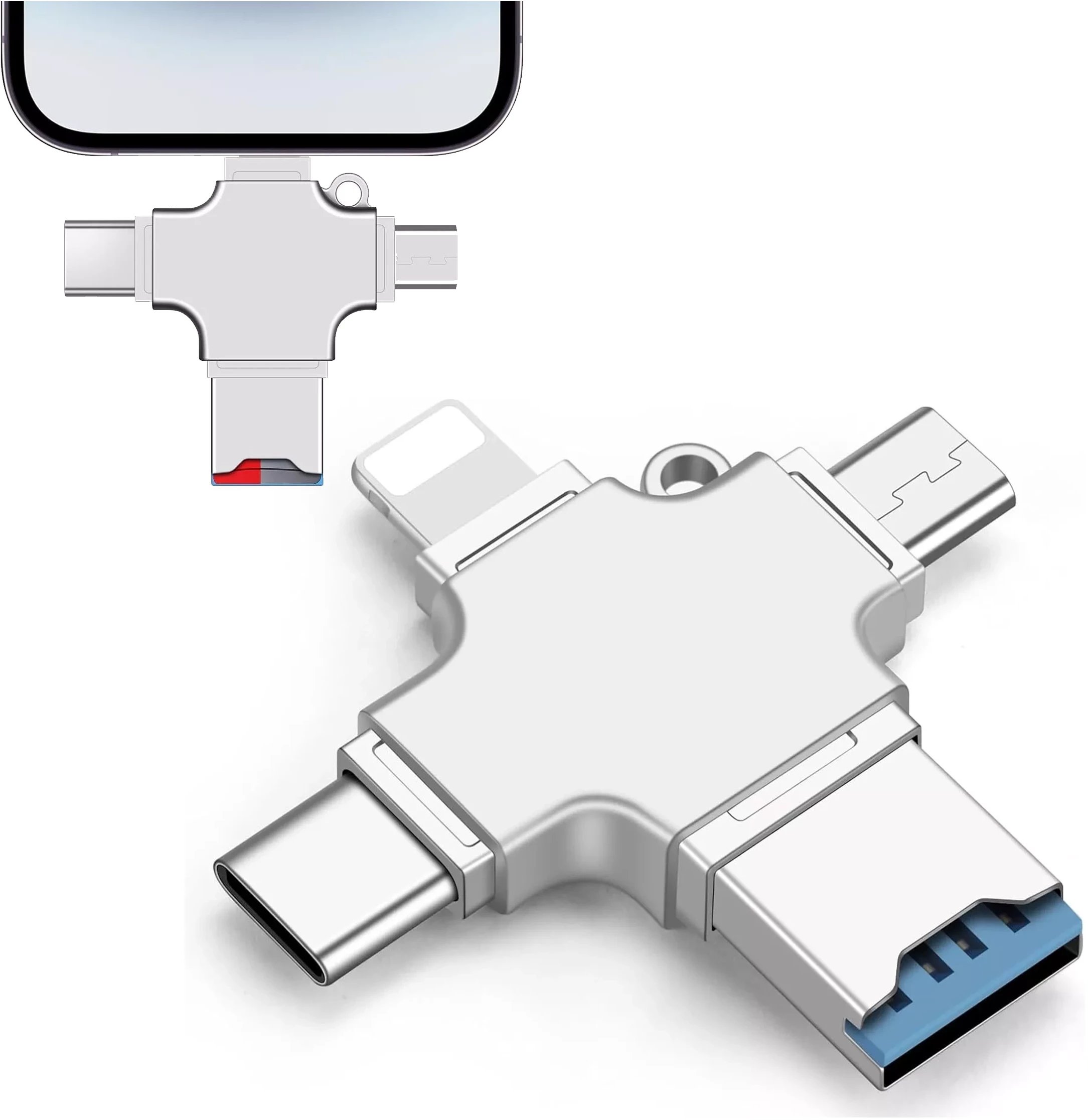 Czytnik kart SD Alogy SmartRead Pro 4w1 adapter USB3.0 do TF / Lightning / USB-C / micro USB