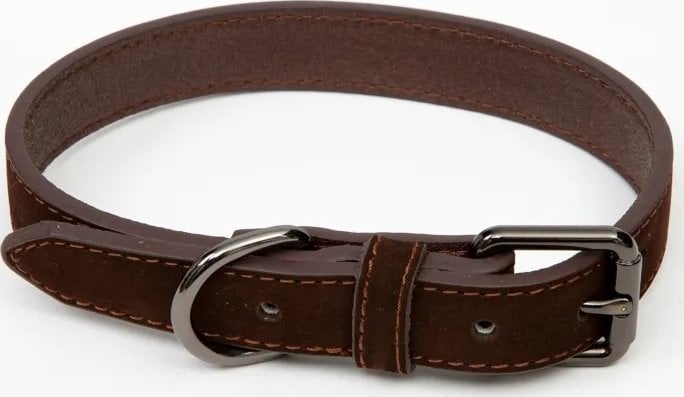 Paw Paw Love - Hundehalsbånd af ruskind (Medium) - Mørkebrun