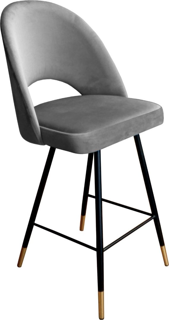 Atos Hoker ISKAR VELVET GOLD szary tapicerowany aksamitem do kuchni ATOS