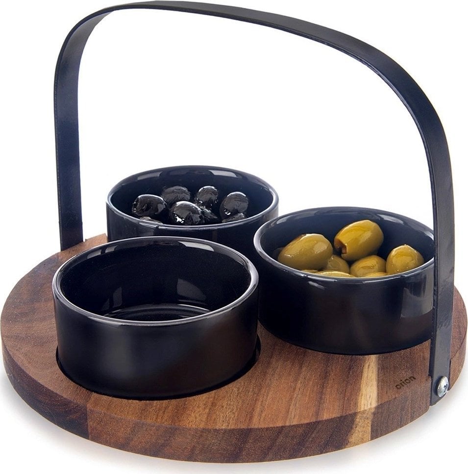 Miseczki na przekąski ceramiczne BLACK 130 ml 4 el.