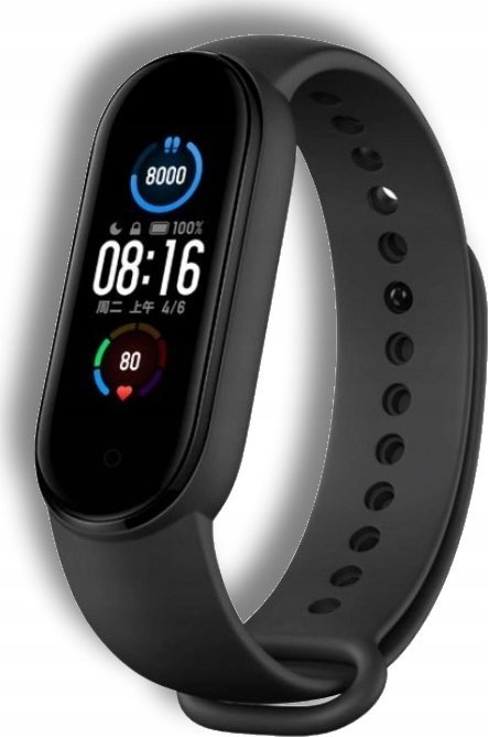 Hello Case Pasek Xiaomi Mi Band 7 / 6 / 5 (Pasek zamienny, Czarna, Guma, Silikon,