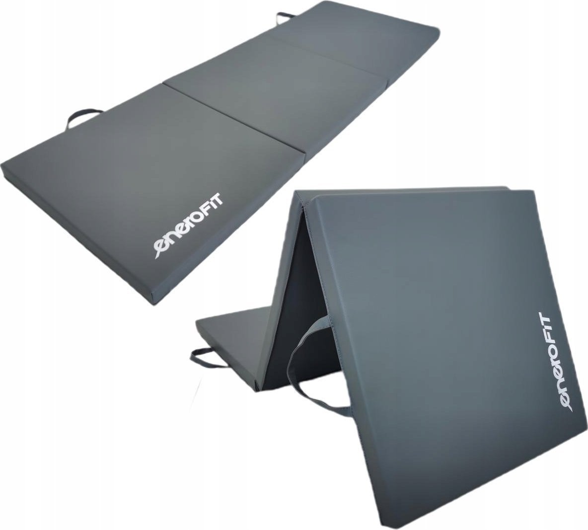 MATERAC GIMNASTYCZNY SKŁADANY 180x60x5CM SZARY ENERO FIT