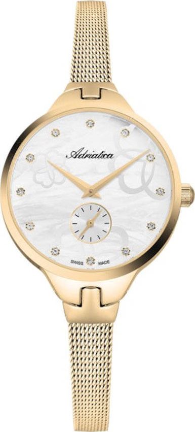 Zegarek Adriatica Zegarek Adriatica A3719.114FQ Fashion Mesh Cyrkonie
