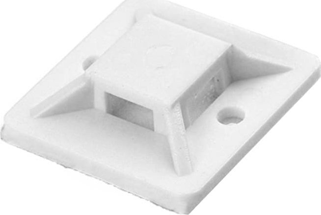 Organizer Orno Uchwyt opaski kablowej, samoprzylepny, 30x30 mm, biały, 50 sztuk