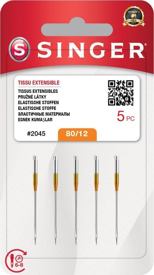 Singer Igła SINGER N2045 12/80 blister 5szt strecz