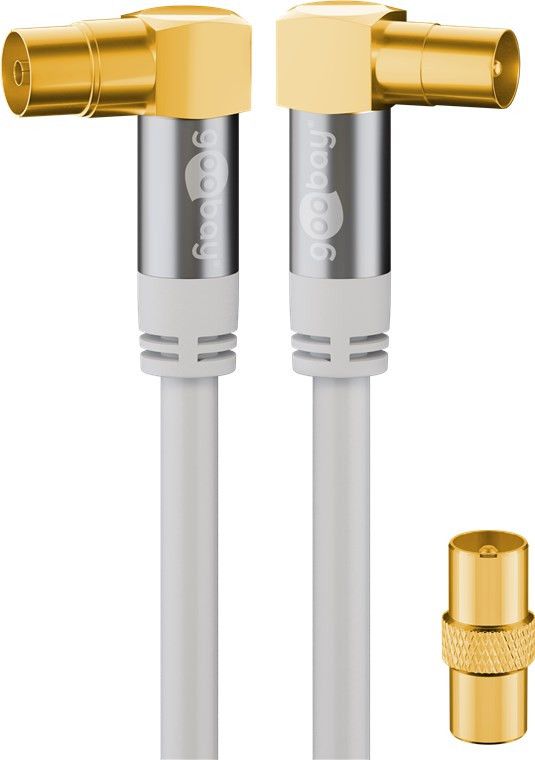 Goobay goobay TV antenna cable 135dB 90 ° white 1m -4x shielded