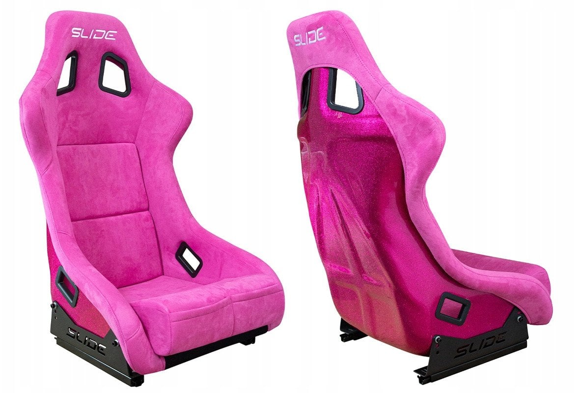 Fotel sportowy SLIDE KS2 Premium Pink Welur Bright Pink Glitter
