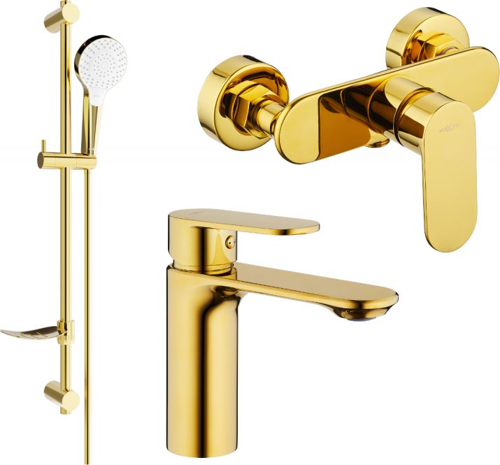 Mexen Mexen Milo DF05 zestaw prysznicowy, złoty - 71304DF05-50