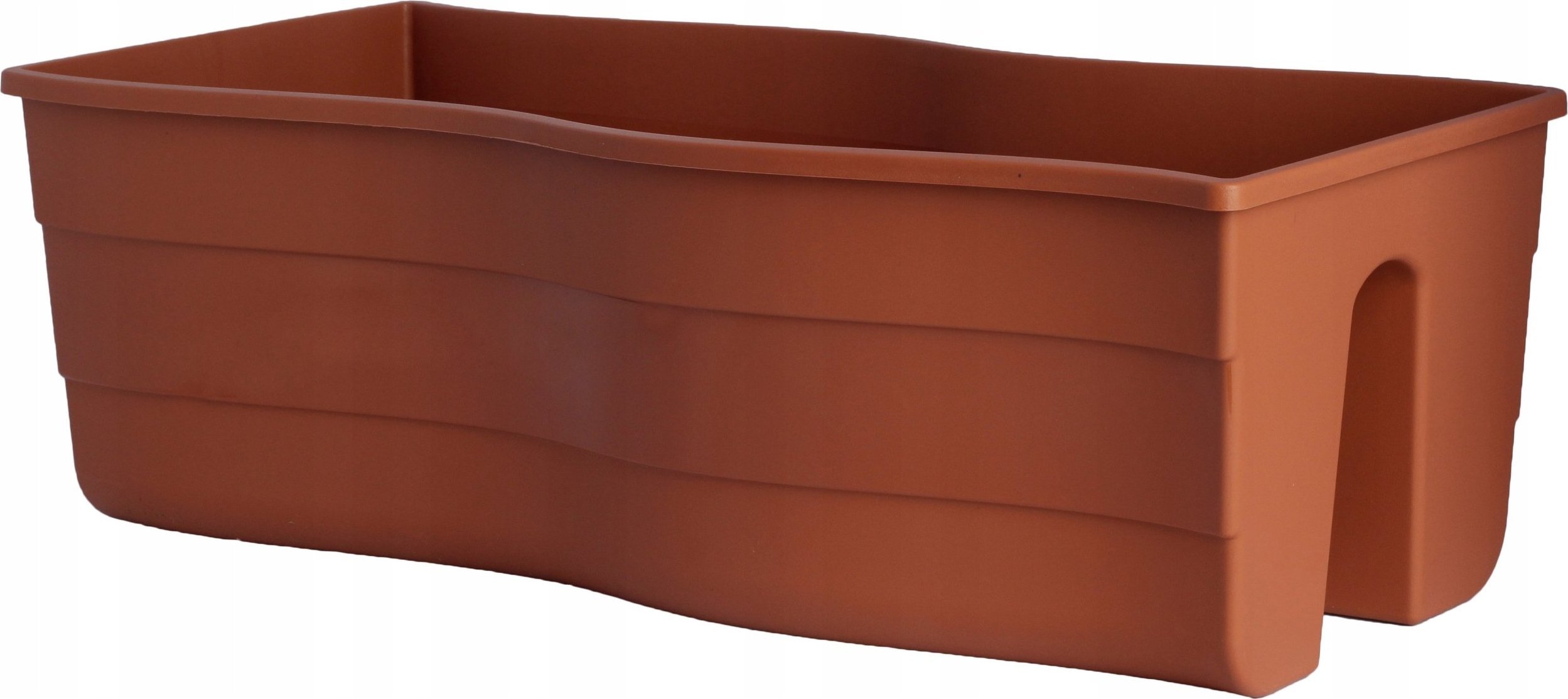 Form-Plastic Doniczka na balustradę, skrzynka balkonowa Wave 2489-010, Kolor Terakota, Form-Plastik, Wymiary 58.5x29x20 cm