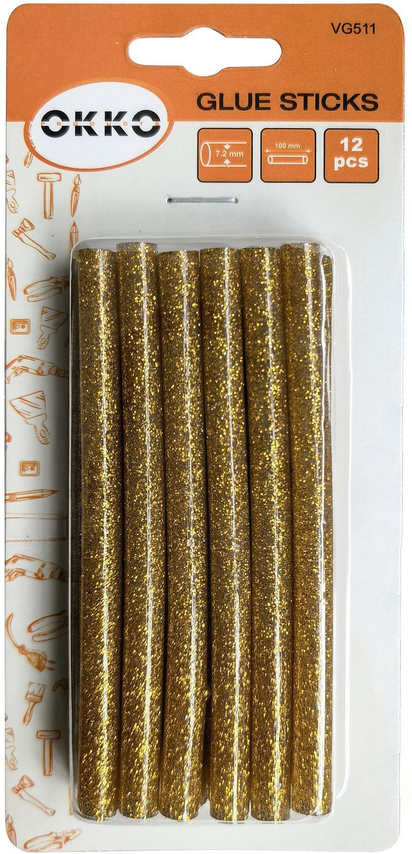 GLUE STICKS 12PCS SET.7.2X100MM.GOLD