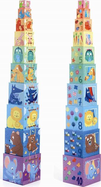 Djeco Djeco Kaladėlių piramidė - Vaivorykštė