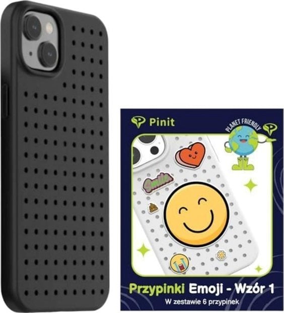 Pinit Zestaw Etui Pinit Dynamic + Emoji Pin iPhone 14 Plus 6.7" czarny/black wzór 1