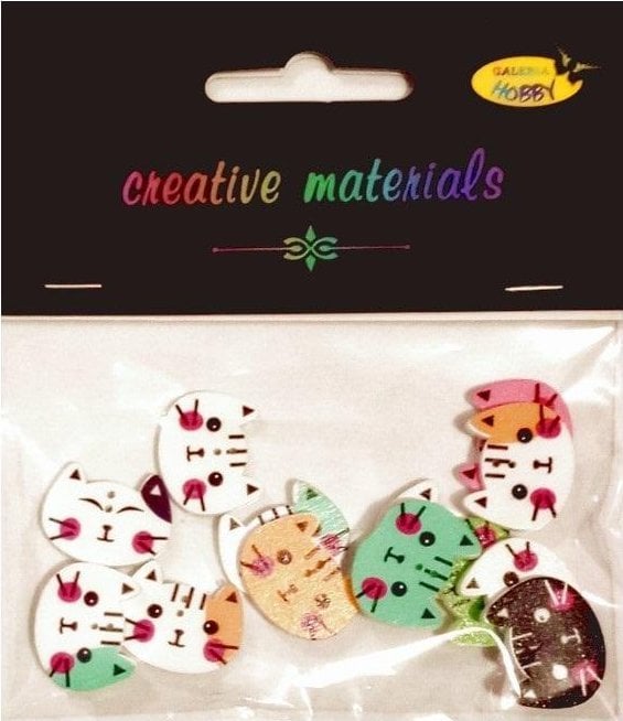 Guziki ozdobne Kotki 2 20x16mm 15szt