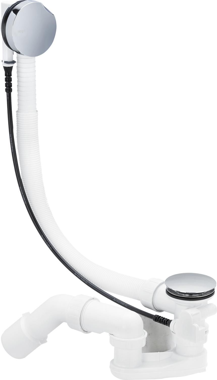 Syfon Viega Zestaw odpływowo-przelewowy Simplex z korkiem automatycznym chrom (495121)