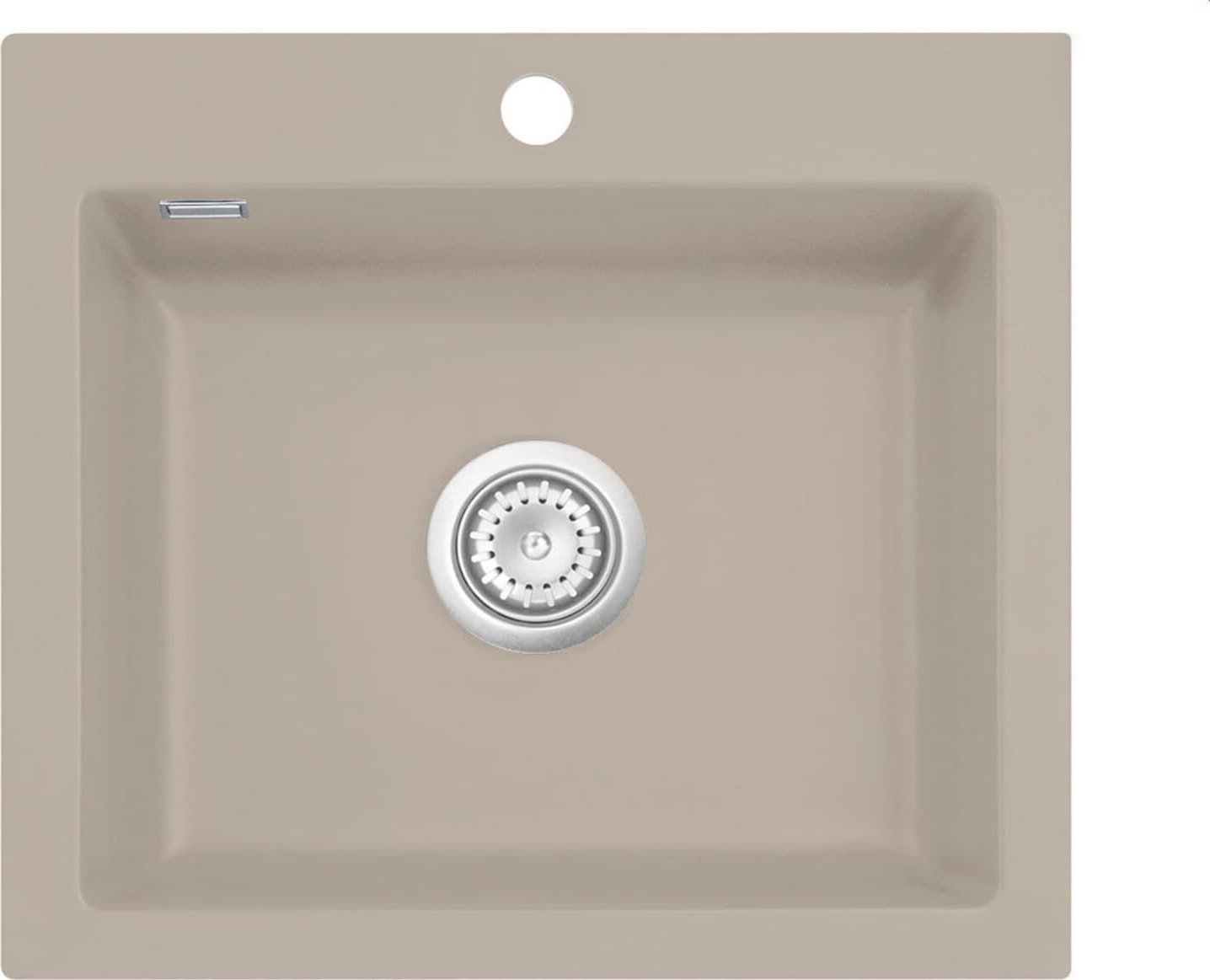 Zlewozmywak SYSTEMCERAM Systemceram Mera 57 Fango, Zlew ceramiczny, korek manualny