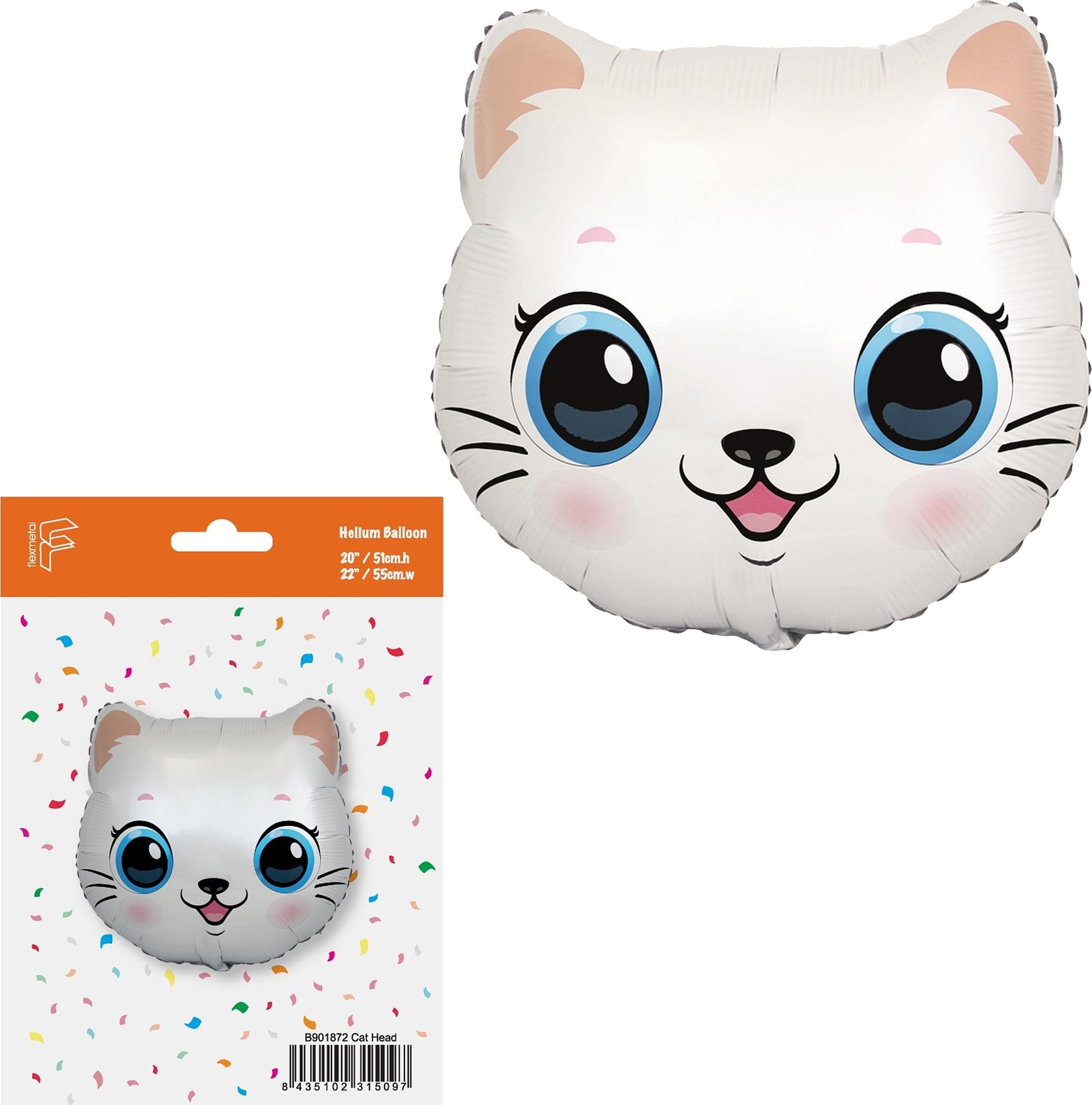 GoDan Balon foliowy 24" FX Kotek biały, głowa