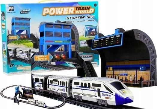 LeanToys Kolejka na Baterie 244 cm + Dworzec Wagon LEAN Toys