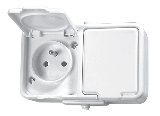 Schneider Electric Gniazdo Cedar hermetyczne 2-krotne z/u 16A IP44 białe (NT230H01)