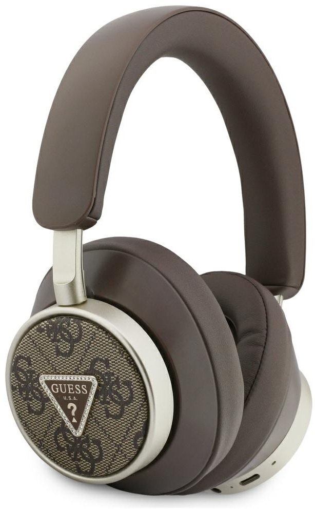 Słuchawki nauszne Guess 4G Triangle Logo Bluetooth ENC brązowy