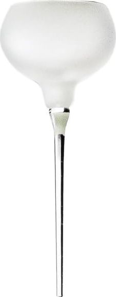 Inter-Deco Szklany biały świecznik Szpilka na tealight