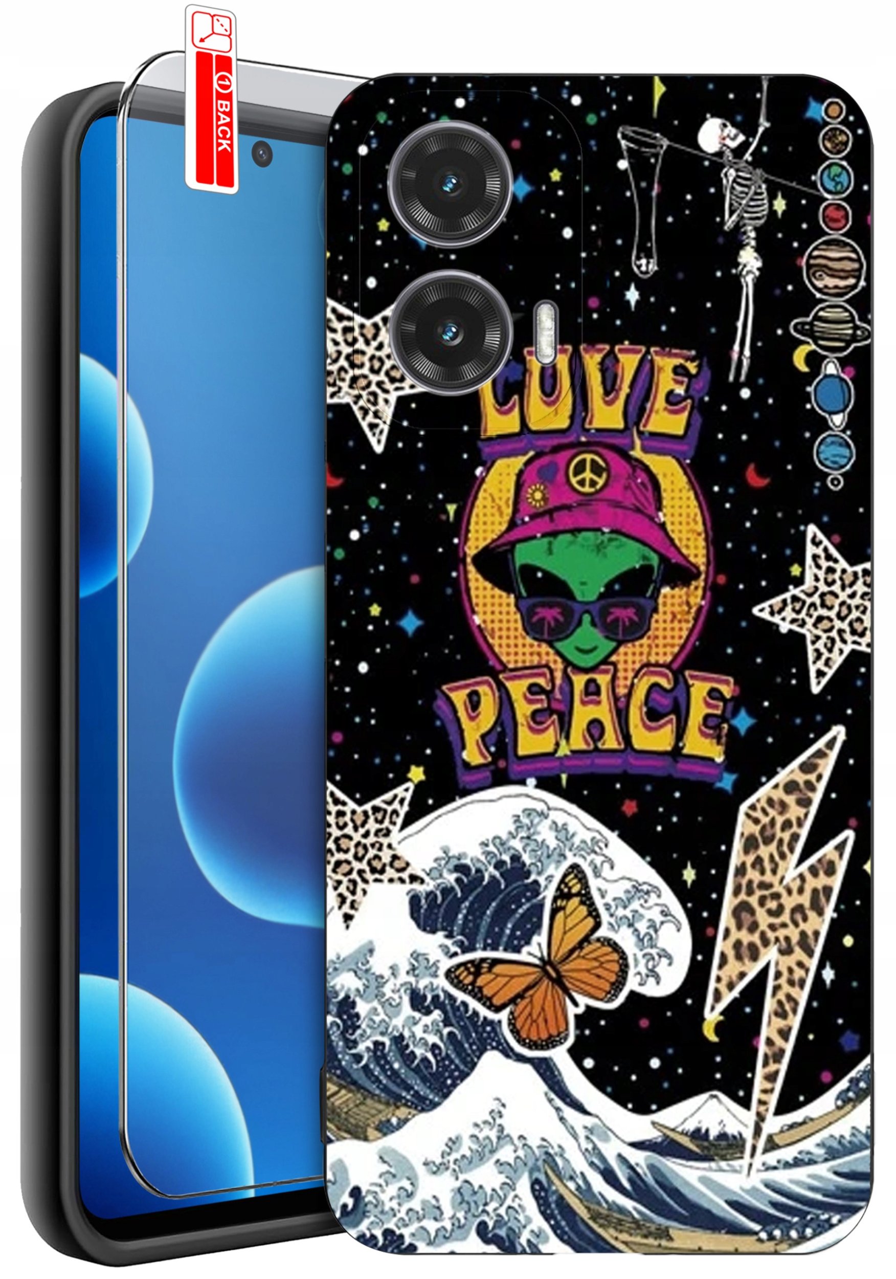 ETUI do Motorola Moto G45 5G | WZORY | SILIKONOWE MATT CASE + SZKŁO 9H