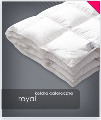 AMZ Kołdra puch gęsi 200x220 cm ROYAL całoroczna
