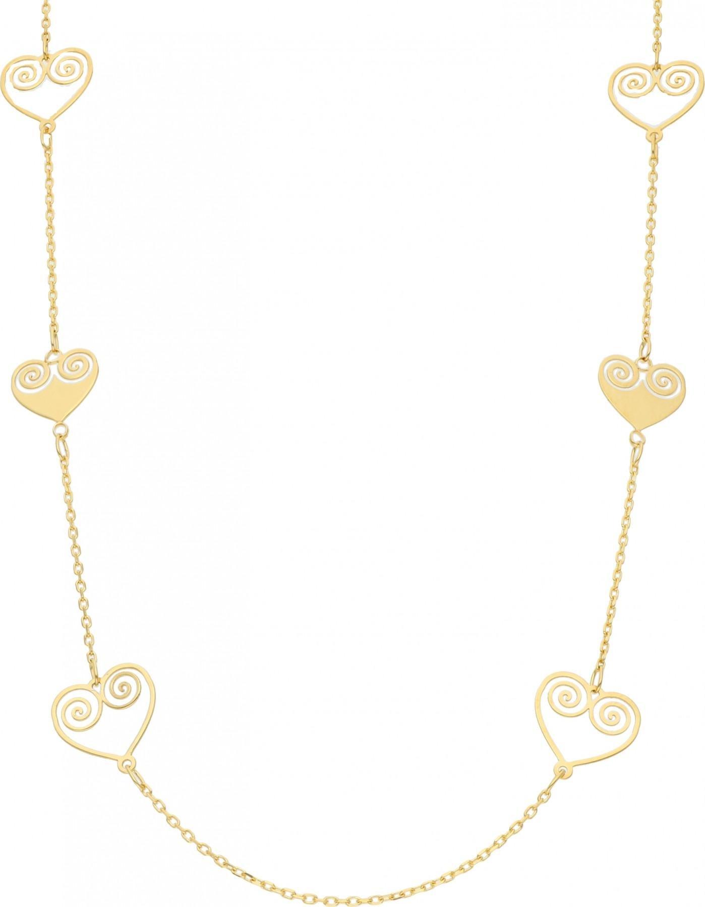 Rosanto Złoty naszyjnik z ażurowymi serduszkami 45 cm 585 14k