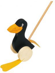 Goki Drewniana zabawka do pchania, kruk (54997)