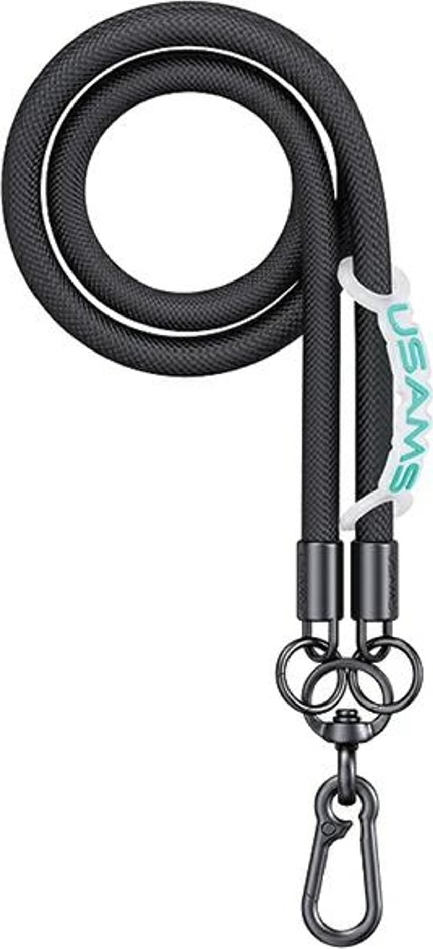 Usams USAMS Uniwersalna smycz do telefonu 1,2m czarny/black ZB282GS01 (US-ZB282)