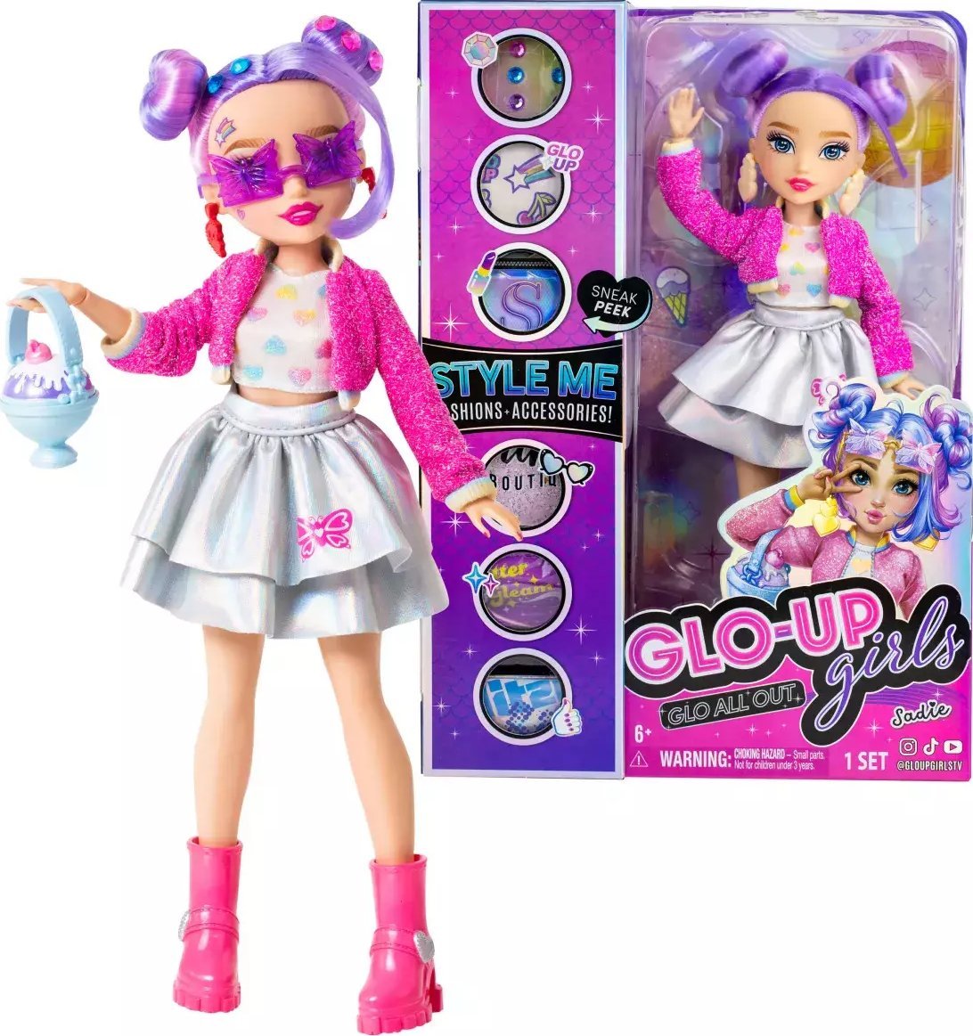 Eaton GLO UP GIRLS doll with accessories Sadie, 2 series, 83012