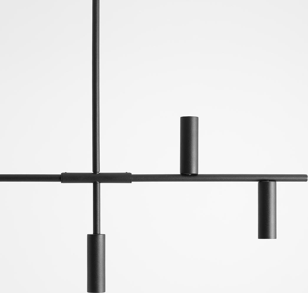 Lampa wisząca Aldex Czarna lampa wisząca Trevo 6-płomienny zwis do jadalni
