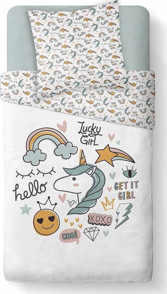 TODAY Pościel dla dziewczynki KOOL, 140 x 200 cm, dwustronna, w kolorowe nadruki