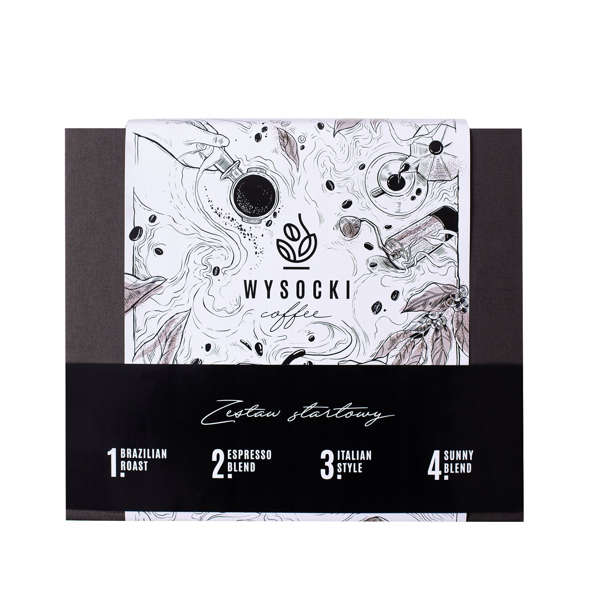 Zestaw startowy kaw ziarnistych Wysocki Coffee 4x250g