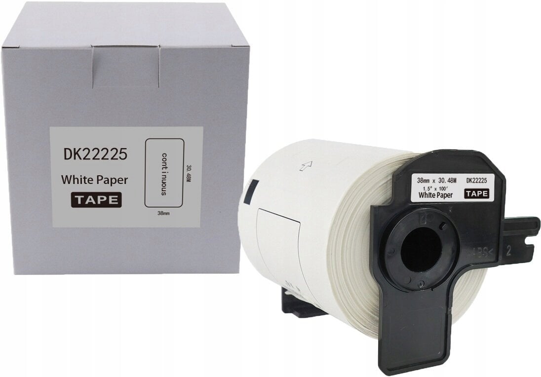 Etykieta BROTHER DK-22225 38mm x 30,48m czarny na białym zamiennik