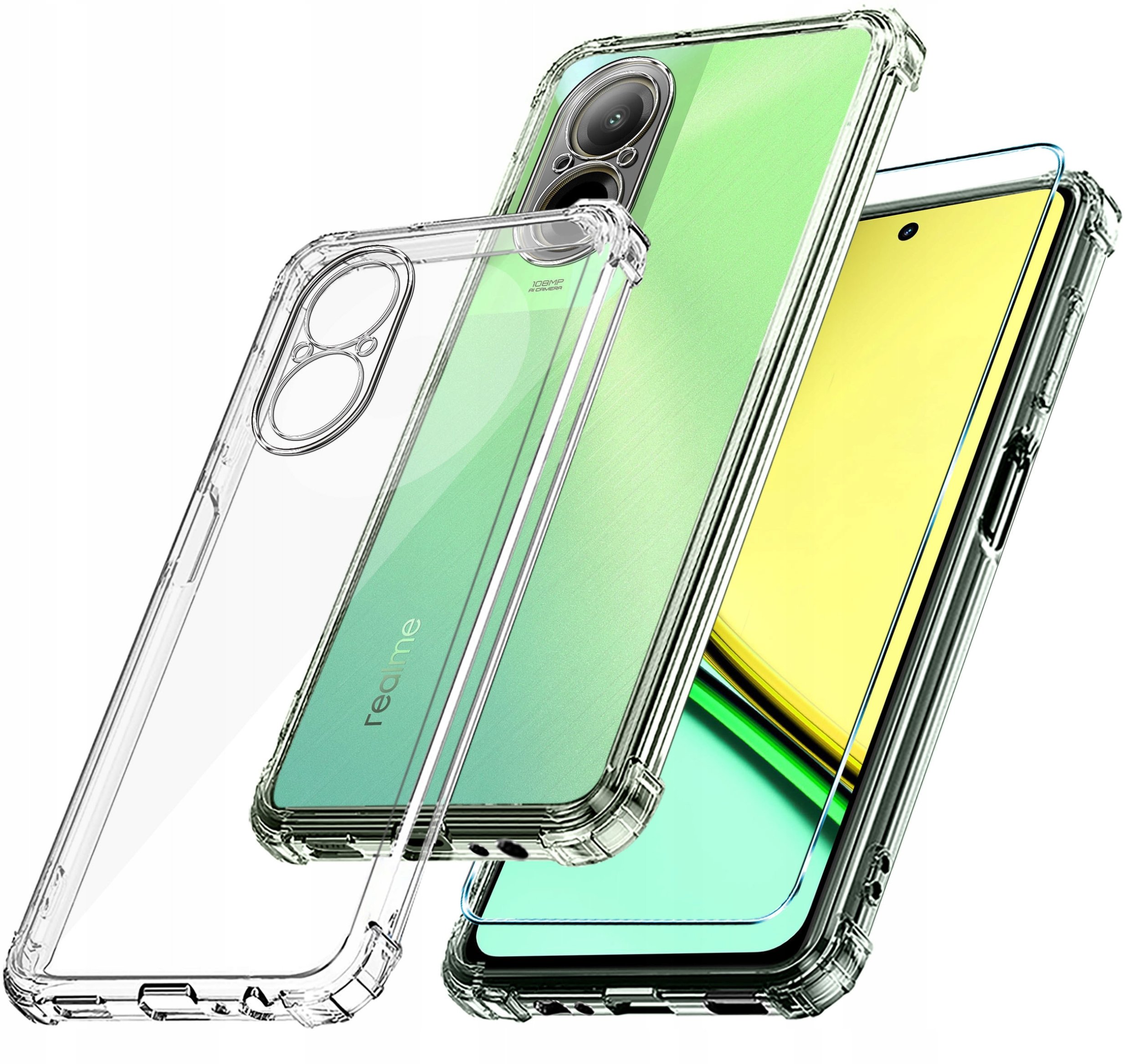 Etui do Realme C67 ANTI-SHOCK CLEAR CASE + Szkło OCHRONNE 9H
