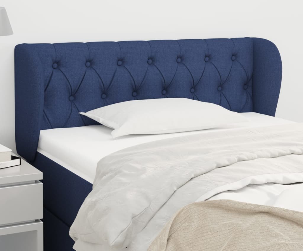 vidaXL vidaXL Zagłówek uszak, niebieski, 103x23x78/88 cm, tkanina