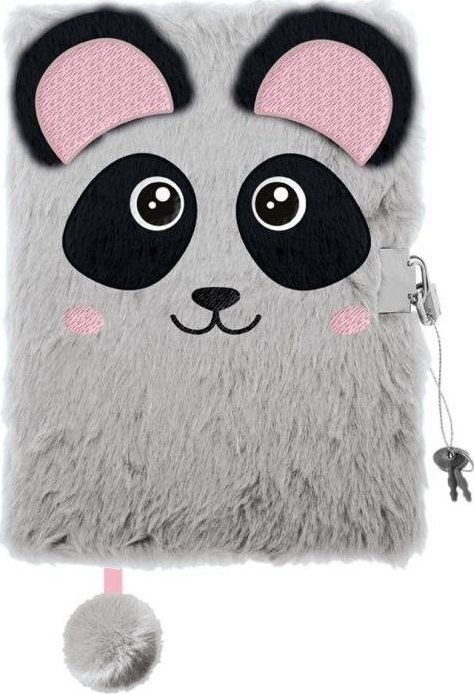 Pamiętnik z kłódką 3D "włochacz" A5, 96k Bambino - PANDA
