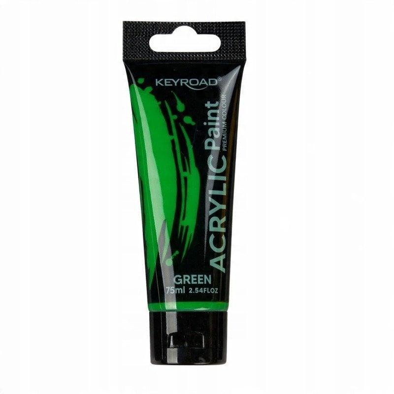 Farba akrylowa KEYROAD, 75ml, tubka, zielona