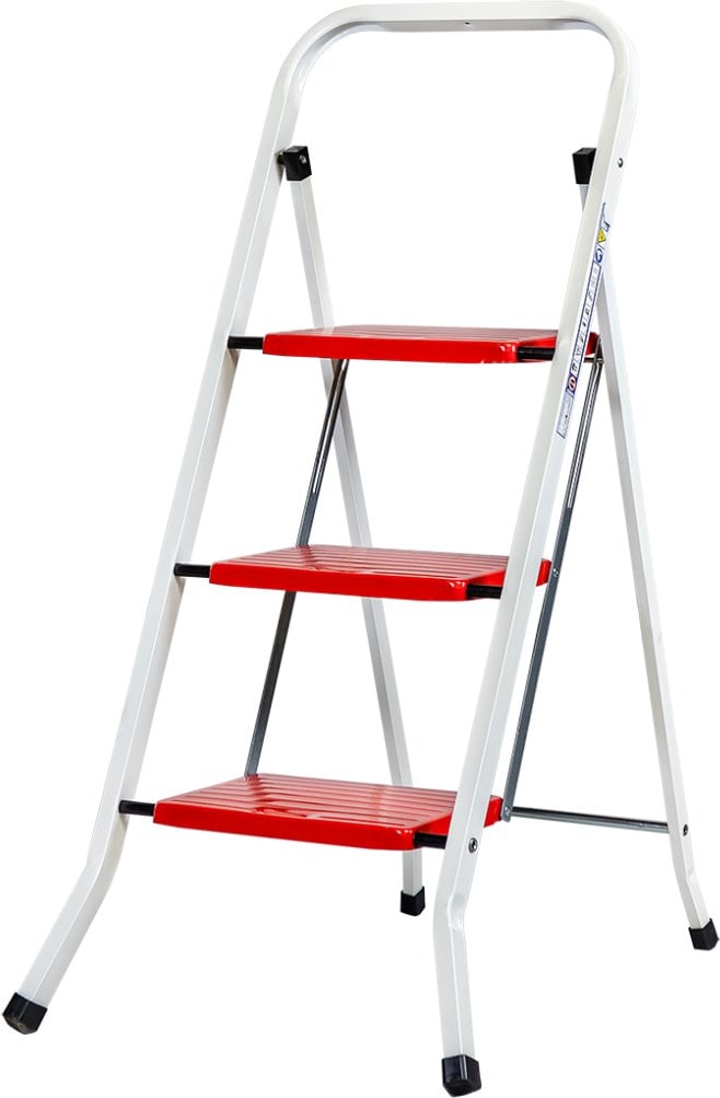 KASTOM DRABINA STALOWA 3 STOPNIE 150KG SZEROKOSTOPNIOWA