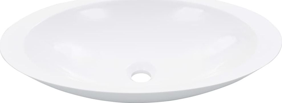 Umywalka vidaXL Umywalka 59.3x35.1x10.7cm, kompozyt mineralny/marmurowy, biała (144069)