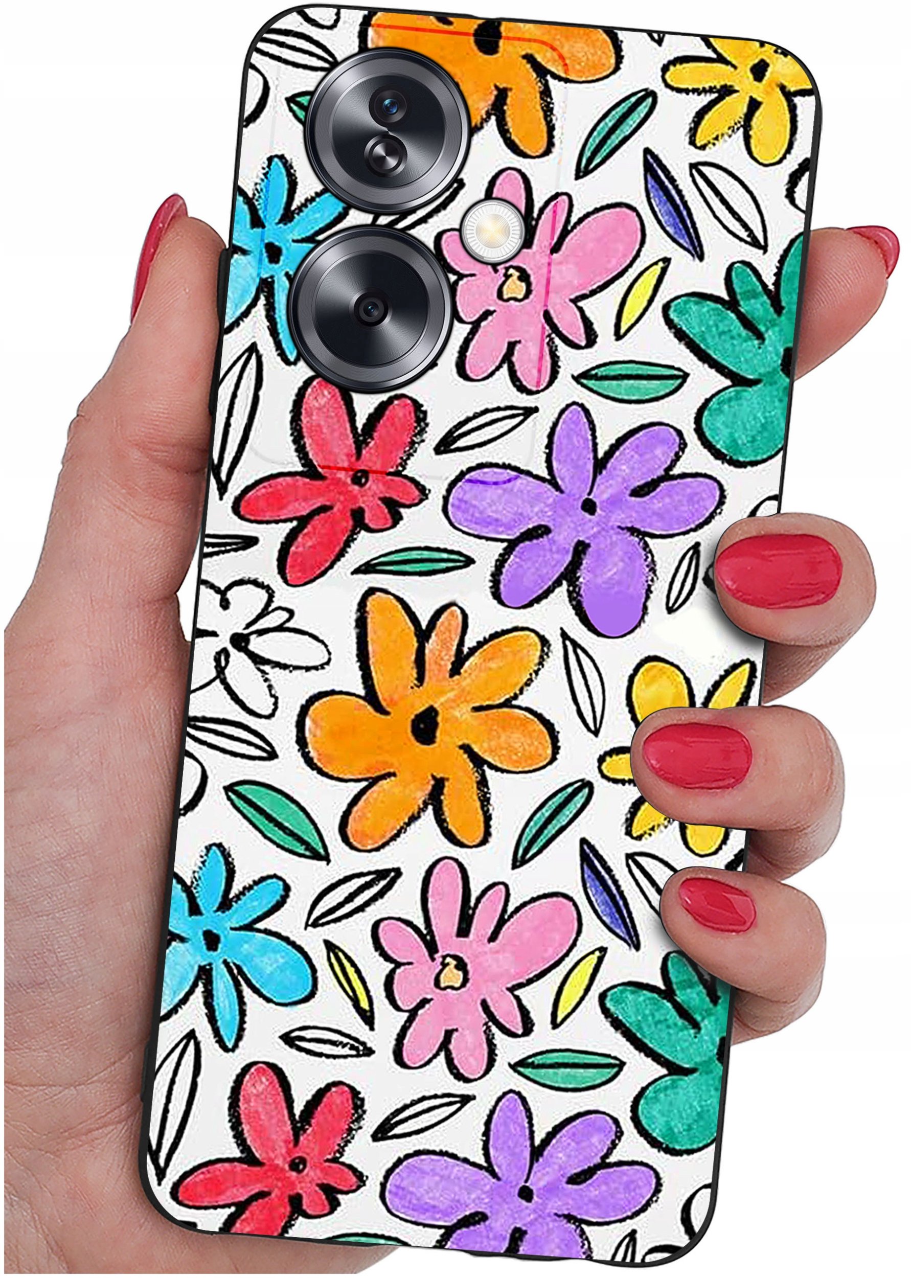 ETUI do Oppo A79 5G WZORY |SILIKONOWE MATT CASE + SZKŁO ochronne 9H