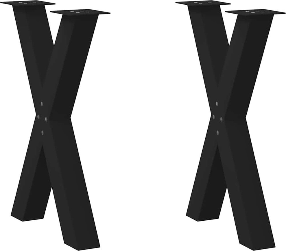 vidaXL Nogi do stołu jadalnego, 2 szt., czarne, 50x(72-73) cm, stal