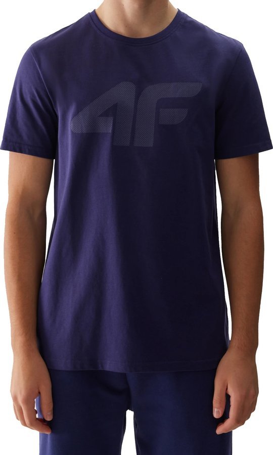 4f T-shirt męski 4F Koszulka regular z nadrukiem granatowy M