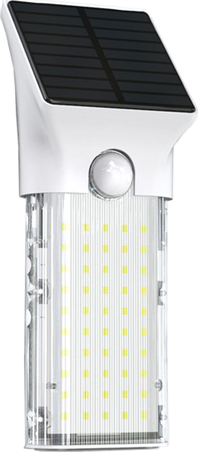 Kinkiet PowerNeed Solarna bakteriobójcza lampa UV 1000lm z czujnikiem ruchu 3w1 - kinkiet, latarka i neutralizacja wirusów, panel słoneczny 1W