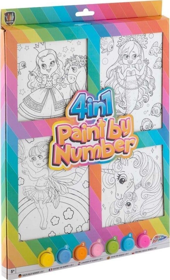 Malowanie po numerach 4w1 Dziewczynki