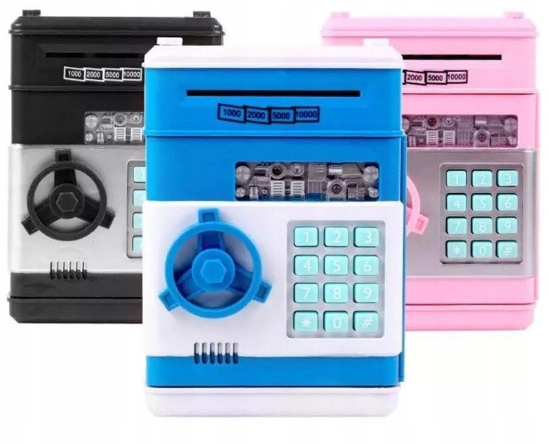 Skarbonka Sejf Wpłatomat Monet Banknotów Na Pin